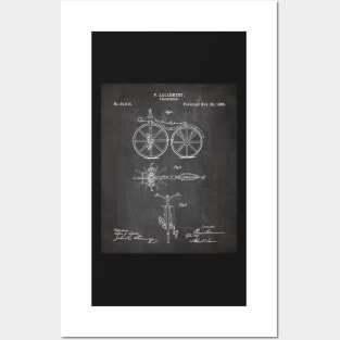 Bicycle Patent - Cycling Cyclist Bike Riding Fan Art - Black Chalkboard Posters and Art